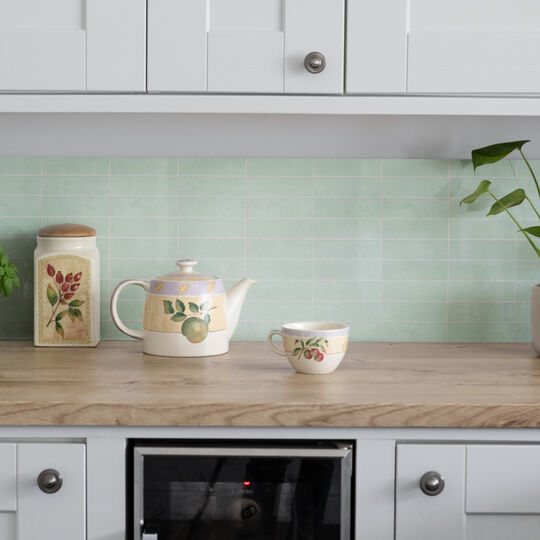 selbstklebende Wandfliese Premium Stacked Tiles sage green small image number null